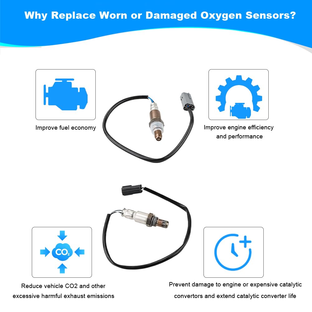 JDMON 2PCS O2 Oxygen Sensor Upstream & Downstream Replacement for Nissan Altima 2.5L 2008-2013, Infiniti FX35 3.5L 2009-2011 Compatible with