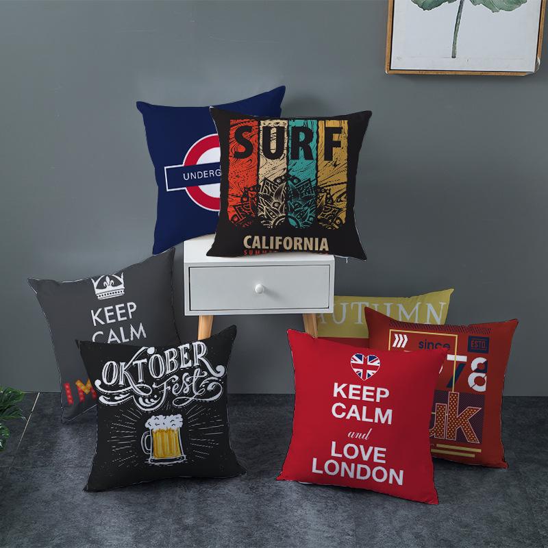 Nordic Black Letter Pillow Cushion Cover Living Room Sofa Car Pillow Cover Home Furnishings