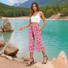 Women's High Waist  Printed Casual Trousers Workout Pants 3/4 Pants