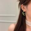 Sweet & Cool Little Monkey Apple Stud Earrings with Hollow Drip Glaze - Cute, High-End, Niche Design Feel