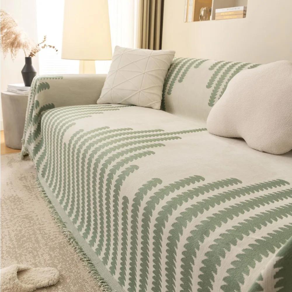 Universal Sectional Anti-cat Scratch Sofa Cover Soft Chenille Embroidered Sofa Towel Anti-slip Couch Cover for Living Room