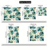 2pcs Tropical Green Leaf Curtains - Semi-Sheer Polyester, Watercolor-Inspired Hawaiian Style, Rod Pocket Drapes for Living Room