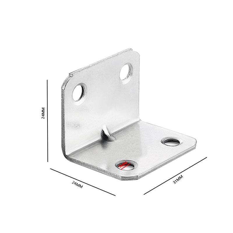 

4 Holes Universal Stainless Steel Corner Bracket 90 Degree Detachable Corner Bracket Wood Furniture Cabinet Accessories 1-20Pcs