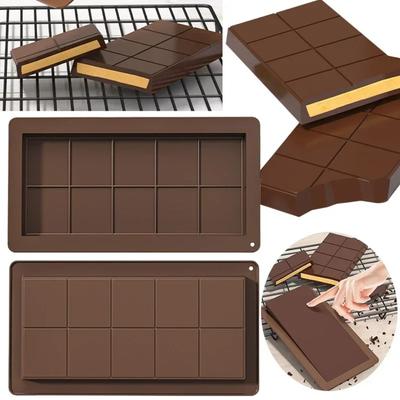 Silikonowe Formy na Tabliczki Czekolady Dzielone Forma na Woski Zapachowe Trwała Prostokątna Forma do Pieczenia Czekolady DIY Formy Kuchenne do Ciast