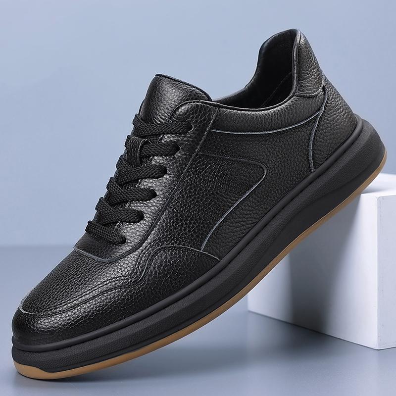 Spring Men Casual Shoes Loafers British Genuine Leather Sneakers Flats Shoes High-end Business Men Leather Shoes Big Size 36-45