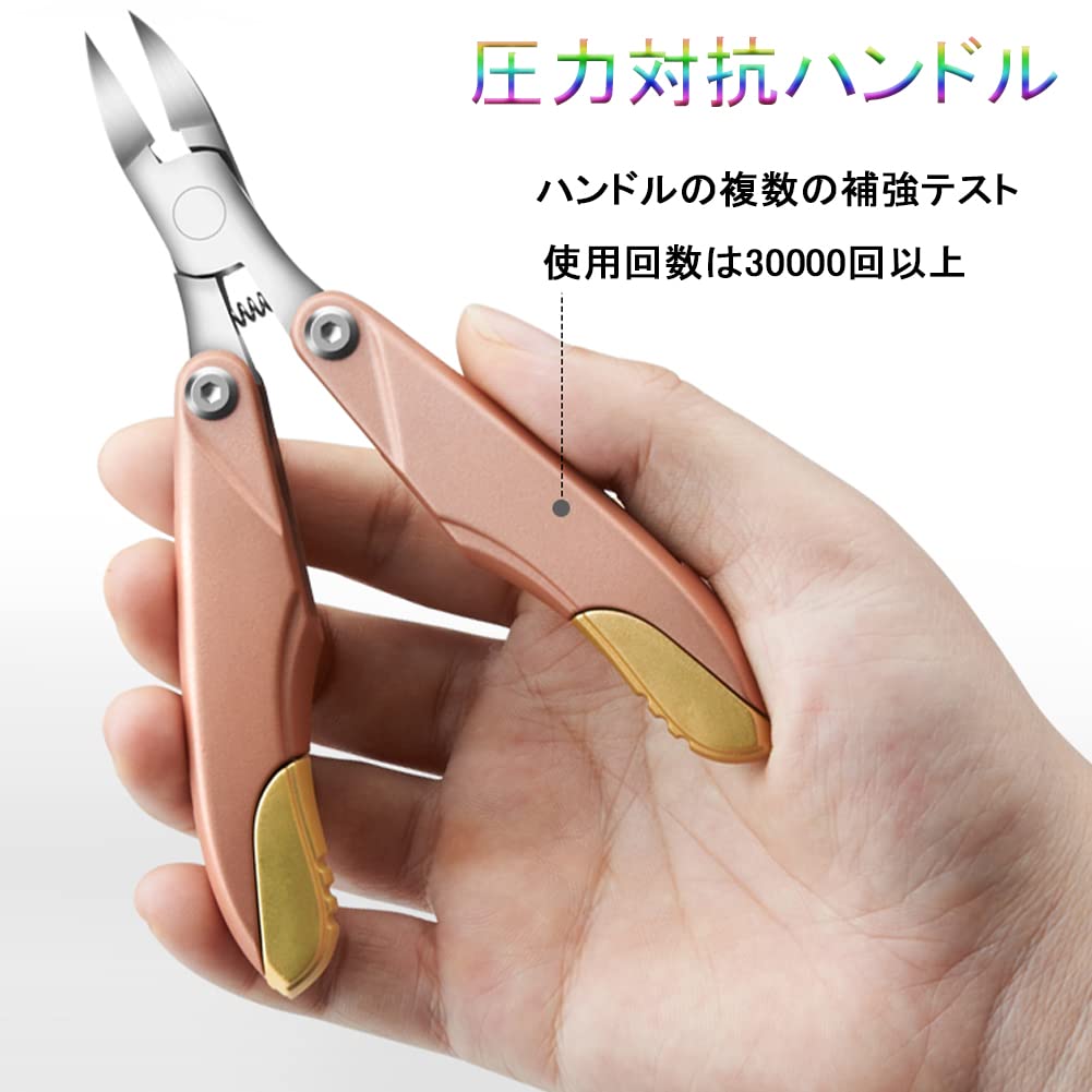 VAVIICLO Nail Clipper Set with Folding Nail and Convenient Storage Stainless Ideal for Thick Deformed and Ingrown for Hands and Feet 3-Piece Nippers,