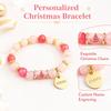 Personalized Custom Engraved Christmas Theme Bracelet with and Natural, Holiday Jewelry Gift