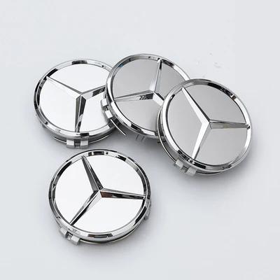 Car Sticker 4PCS 75mm Metal Emblem Car Wheel Center Hub Cap Cover Badge For Mercedes Benz AMG GLK GLE GLC W203 W206 W220 W205 W2