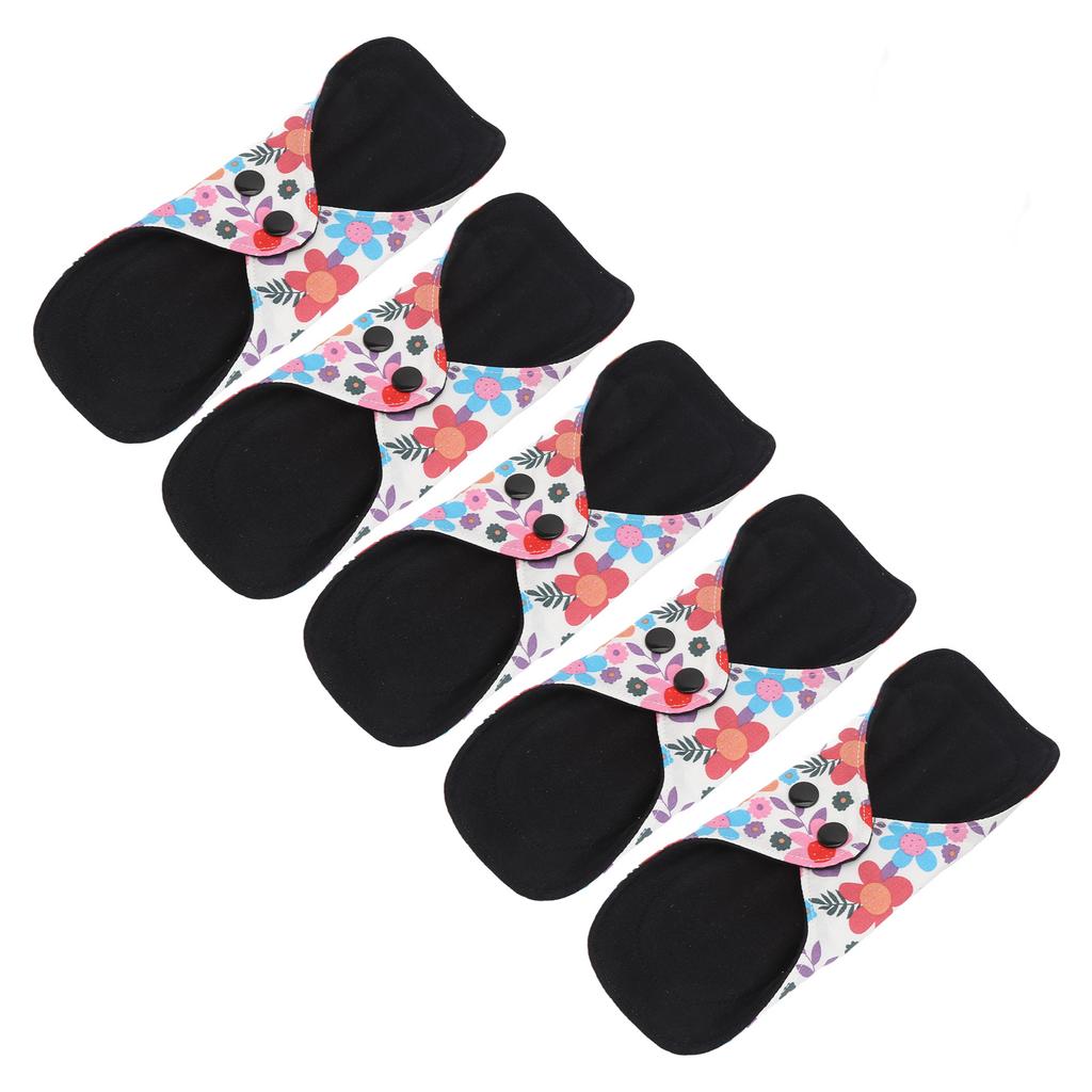 5pcs Reusable Menstrual Pads Breathable Highly Absorbent Cotton Postpartum Sanitary Pad L