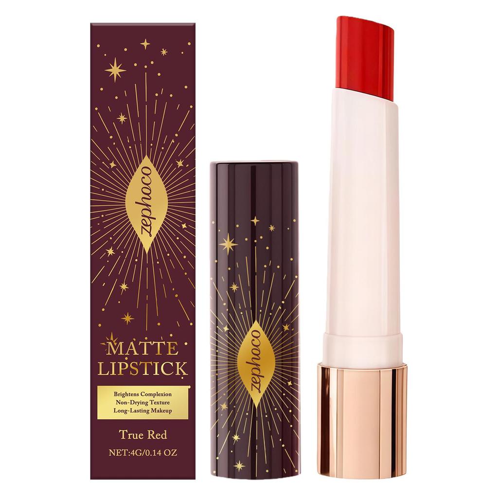 Zephoco True Red Starry Matte Lipstick – Effortless Application for Everyday Wear