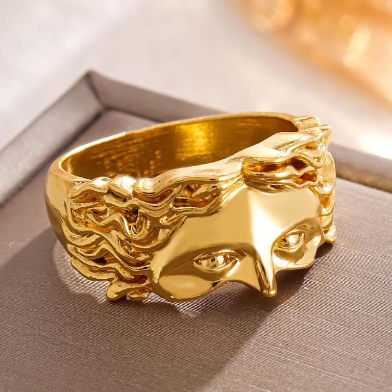 Vintage Punk Venus Sculpture Face Rings for Men and Women Renaissance Party Rings Jewelry Accessories