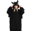 Black & White Dragon Cartoon Onesie Pajamas, Couple Style, Medium-Thick, Plus Size Homewear.