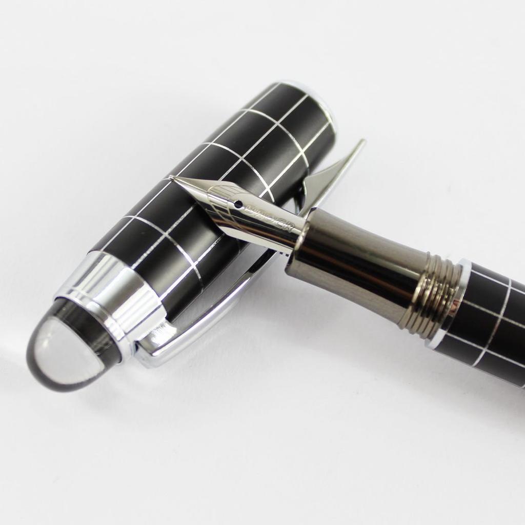 Gullor Silver Cross Line Pen 79 Fountain Pen with Fashion Elegant Baoer Black