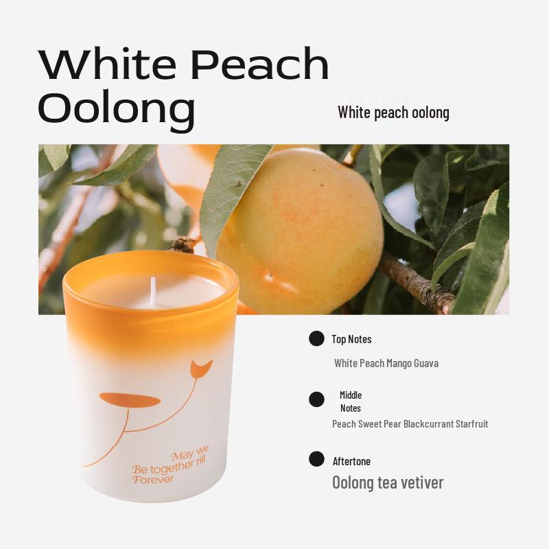

Aroma Candle Large Bottle - Long-Lasting Niche Home Incense, High-End Soy Wax Fragrance with Essential Oils, Smoke-Free. White Peach Oolong