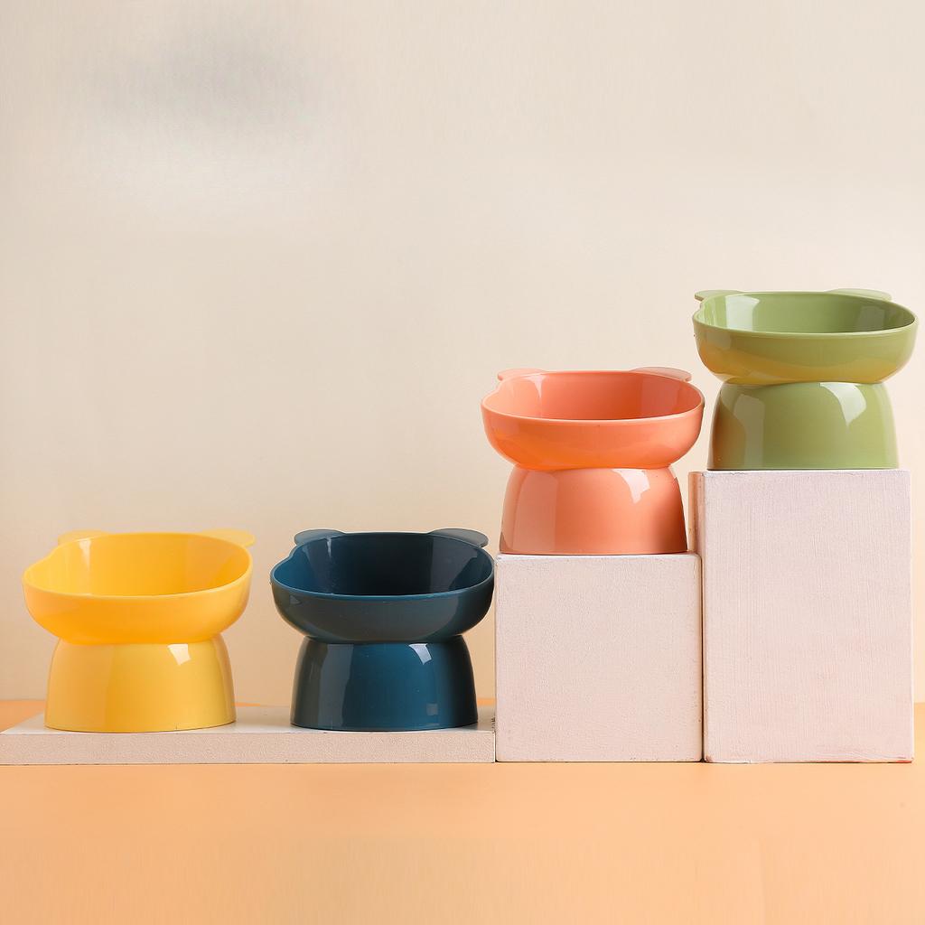 Vysoká miska pro kočky Severský styl Nakloněný kreslený chránič krku, který zabrání převrácení misky pro domácí mazlíčky Miska pro kočky a psy Miska na jídlo