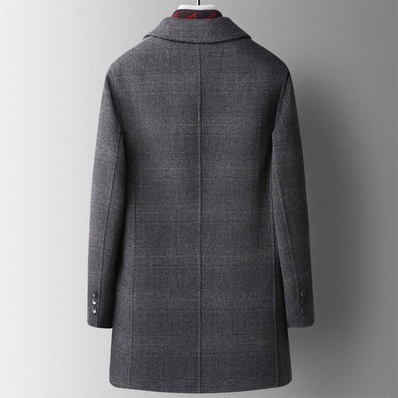 Autumn and Winter Trendy Scarf Style Removable Down Lining Double-sided Woolen Coat Men's Dad Wear Plus Size Men's Wear