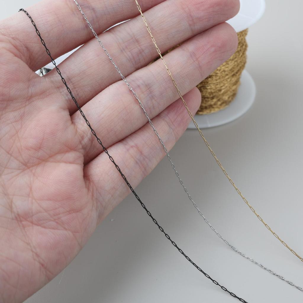 0.8mm Ultra-Fine Titanium Steel Cross Chain for DIY Beading - Color Retention Stainless Steel Accessory