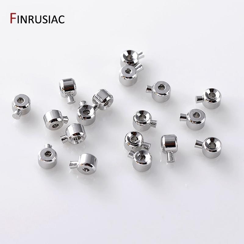14k Gold Plated Crimp End Beads DIY Bracelet Stopper Beads Closures Lamps For Jewelry End Clip Clasps Jewelry Making Supplies