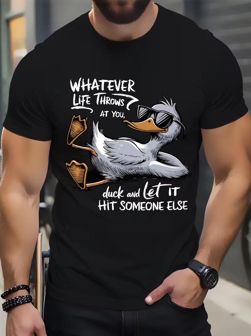 

Funny Duck T-Shirt Whatever Life Throws At You Duck Let It Hit Someone Else Tee 5XL різнокольоровий