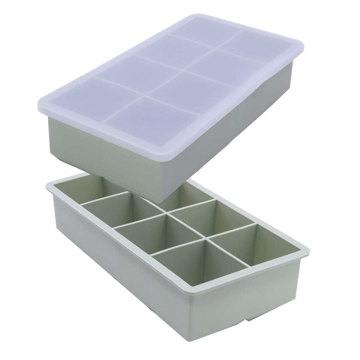 

Квадратный лоток для кубиков льда с крышкой, пищевая силиконовая форма для больших креативных кубиков льда Without cover