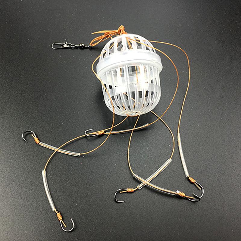 

1PC Fishing Hooks Explosion Baits Cage Sea Box Hook Monsters With Six Strong Carbon Steel Plastics Carp Spherical Tackle Tools 13 SIZE