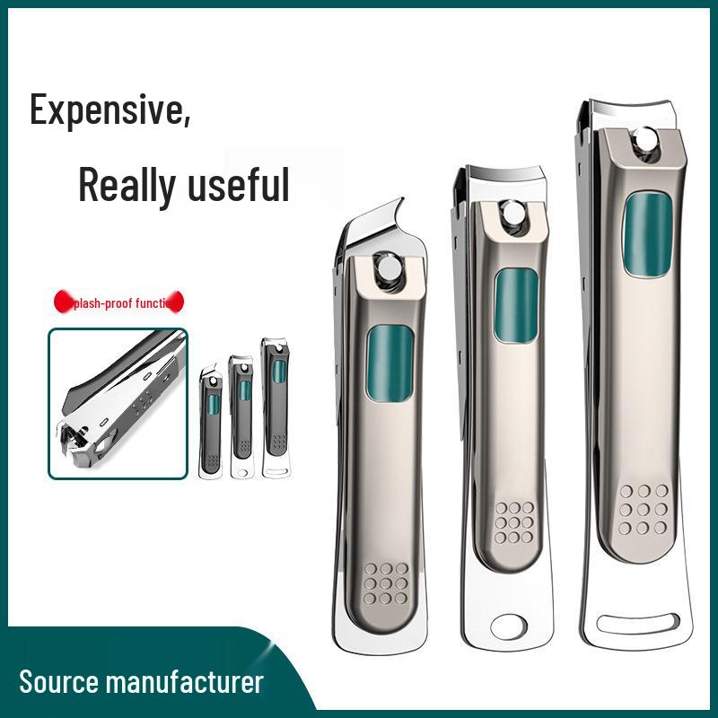 Stainless Steel Anti-Splash Nail Clipper Set with Sharp Tips - Manicure Tools, Gift-Ready, In Stock