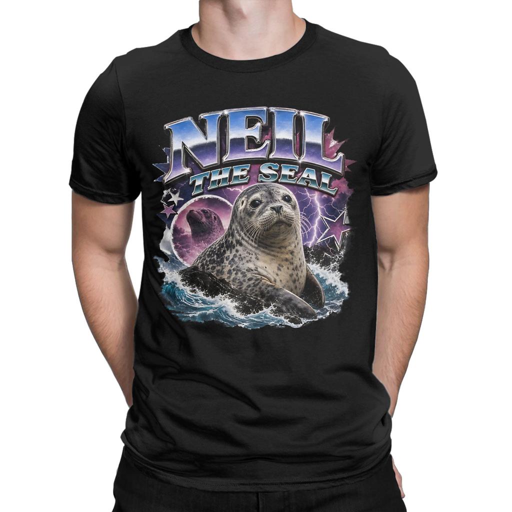 Cute Neil the Seal Unisex Unisexs T Shirts Animal Funny Tee Shirt Short Sleeve O Neck TShirt 100 Cotton 6XL Clothing