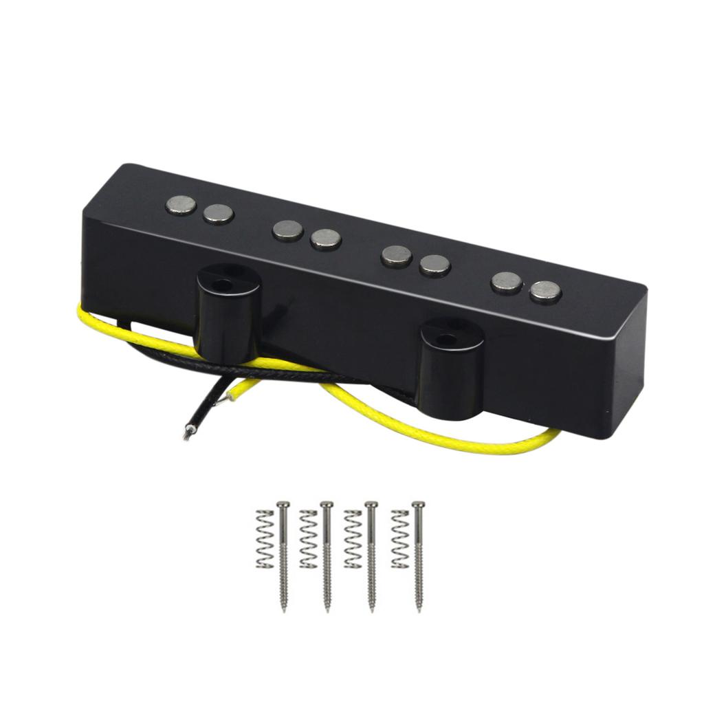 FLEOR Open Style Vintage Alnico 5 Jazz JB Bass Pickup Fiber Bobbin For 4 Strings Bass,Neck or Bridge Pickup