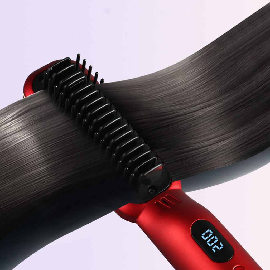 Lazy hair straightening comb without damaging hair, wireless portable mini electric curling comb, negative ion care and electric curling stick
