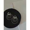 American Style Multi-Layered Large Round Sparkling Hoop Earrings, Millennial Hot Girl Exaggerated Earrings That Make the Face Look Smaller, Ear Clips