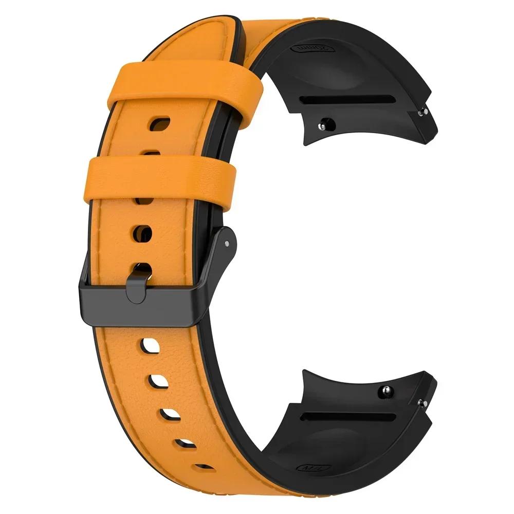 Silicone Leather Bracelet For Samsung Galaxy Watch 7 6 5 Pro 40mm 44mm Band Watch 6 4 Classic 47/43/46mm Strap Correa Watchband