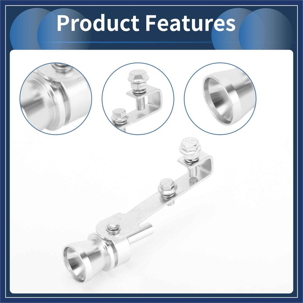 ARISELIFT 1 Set Turbo Sound Exhaust Muffler Pipe Whistle Rear Tail Pipe M Carbide Maker Aluminum Silver Tone for Bicycle