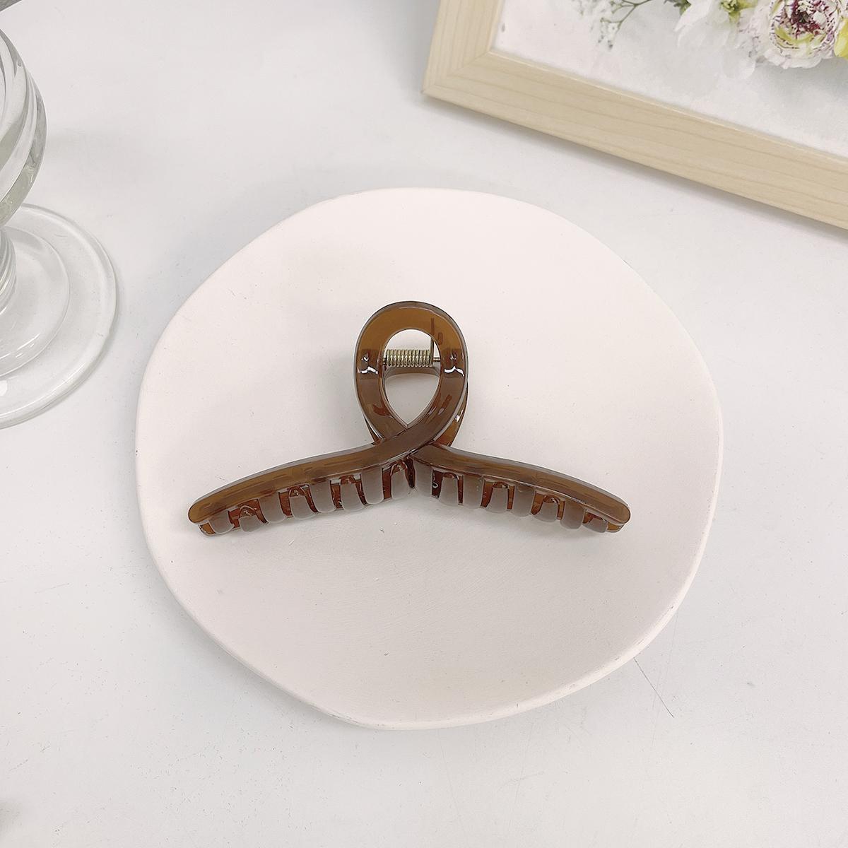 

Модные акриловые желейные простые большие заколки для волос для женщин, дамские заколки для волос, аксессуары для волос, крабовые зажимы для ванны, головные уборы 13cm слоновая кость