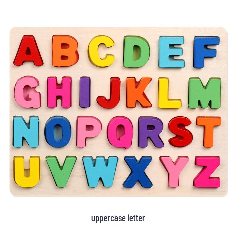 Wooden Kids' Digital Letter & Shape Matching Puzzle Board