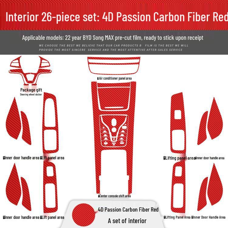 BYD Song Max 21-22 Kohlefaser Mittelkonsolenaufkleber - Gebürstet Schwarz Innenraumverkleidung