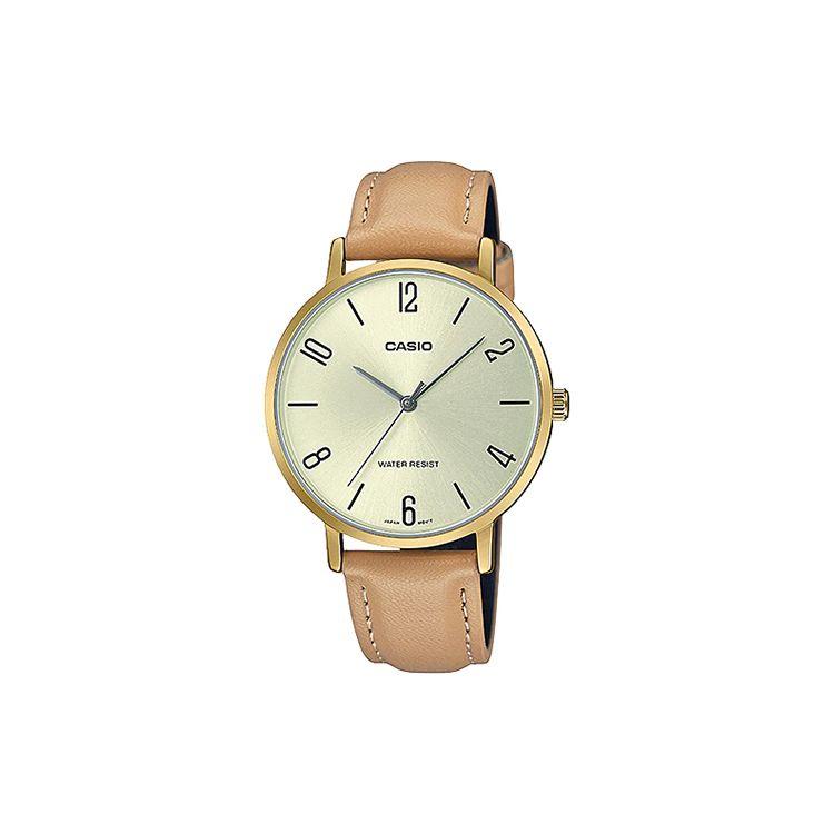 

Casio Standard Series Classic Minimalist Elegant Fashion Quartz Movement Leather Strap Watch Women watches Gold LTP-VT01GL-9B2 Gold Watch Case