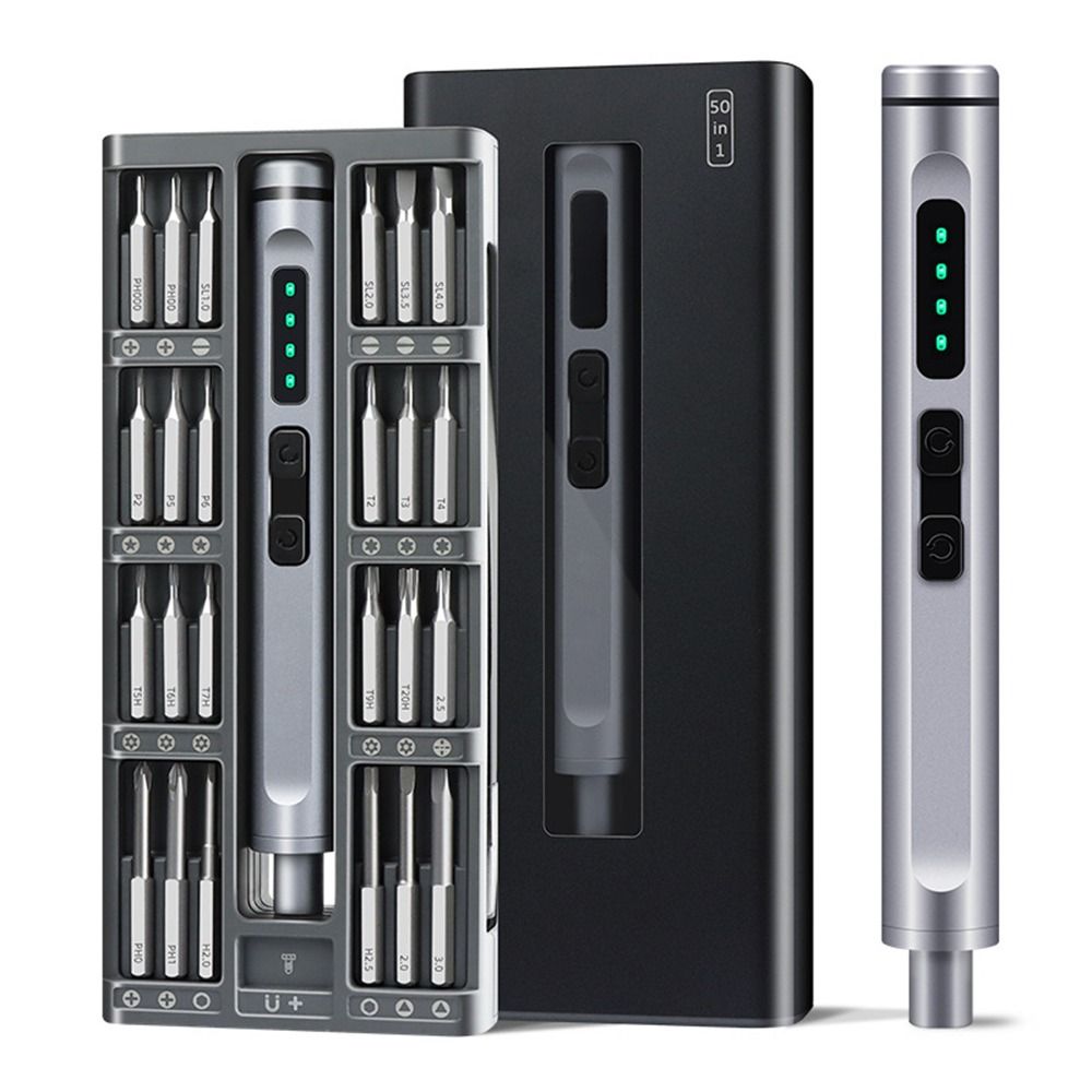 With 48 Magnetic Bits Electric Screwdriver Set Quiet Sound Electric Tool Kit
