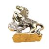 Antique Solid Brass & Copper Horse Figurine: Wealth-Attracting Desktop Ornament