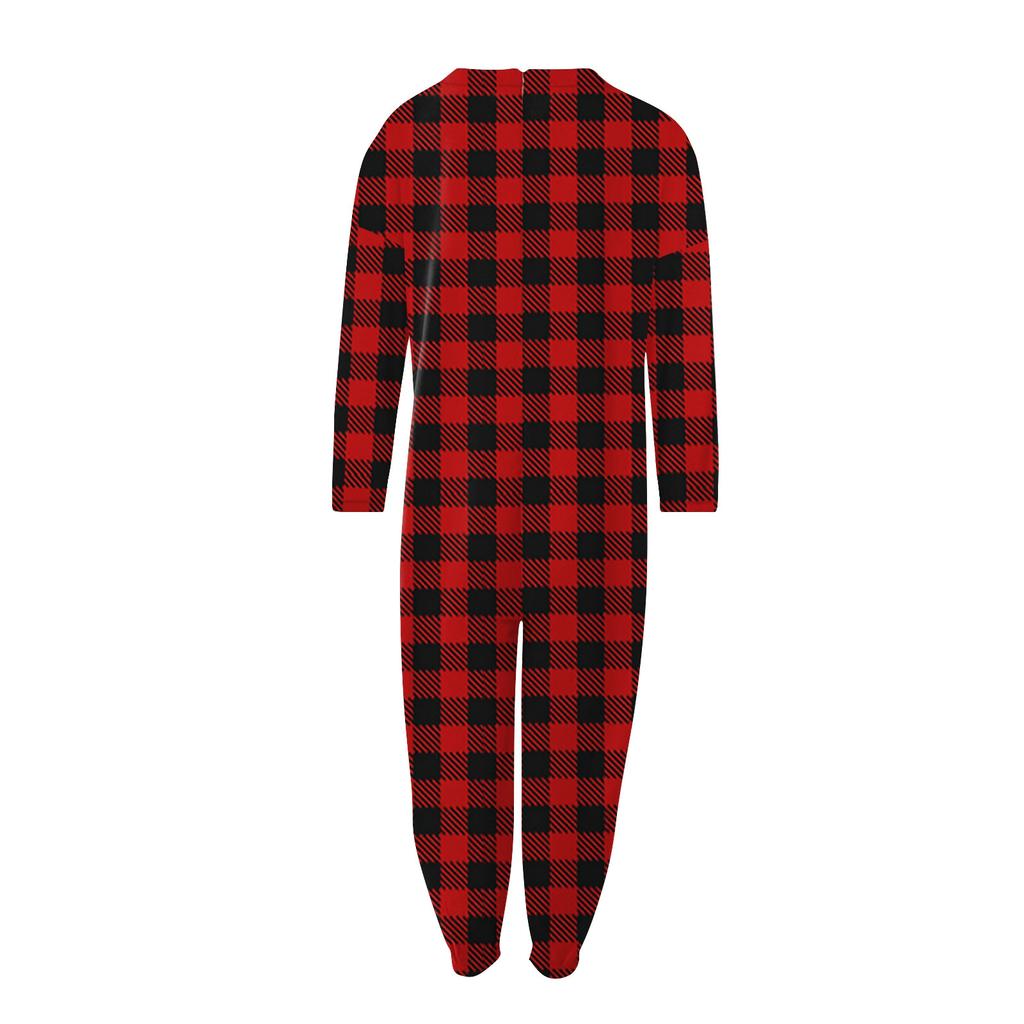 Women's Large Size Loose Casual Printed Long Sleeve V-Neck Pocket Jumpsuit
