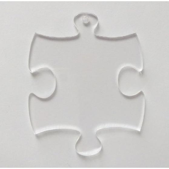 10 шт. Пустой пазл Прозрачный акриловый брелок Свадебные бирки Save Date, Прозрачный акрил Лазерная резка Форма (3,0 ) 2.5