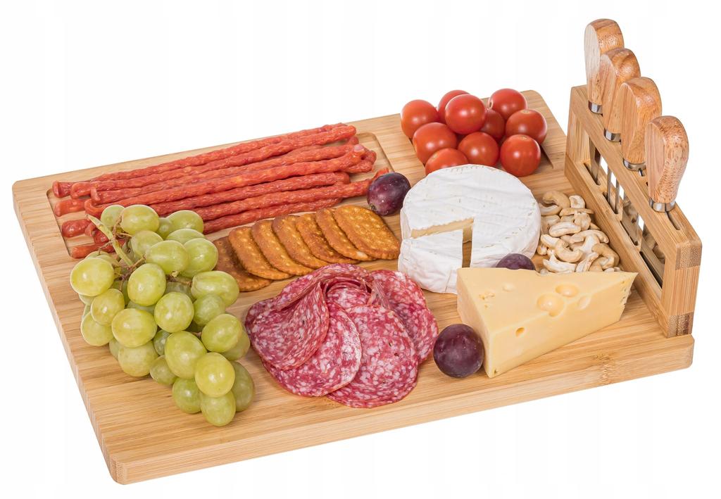 Bamboo Cheese Board with Knife Set