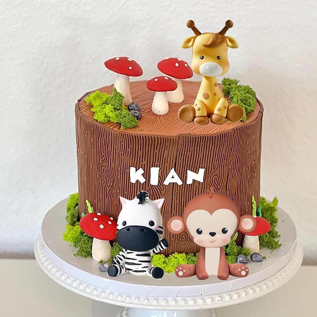5 Pieces Animals Cake Toppers Sculpture Miniatures Statue Figures for Dining Room Auto
