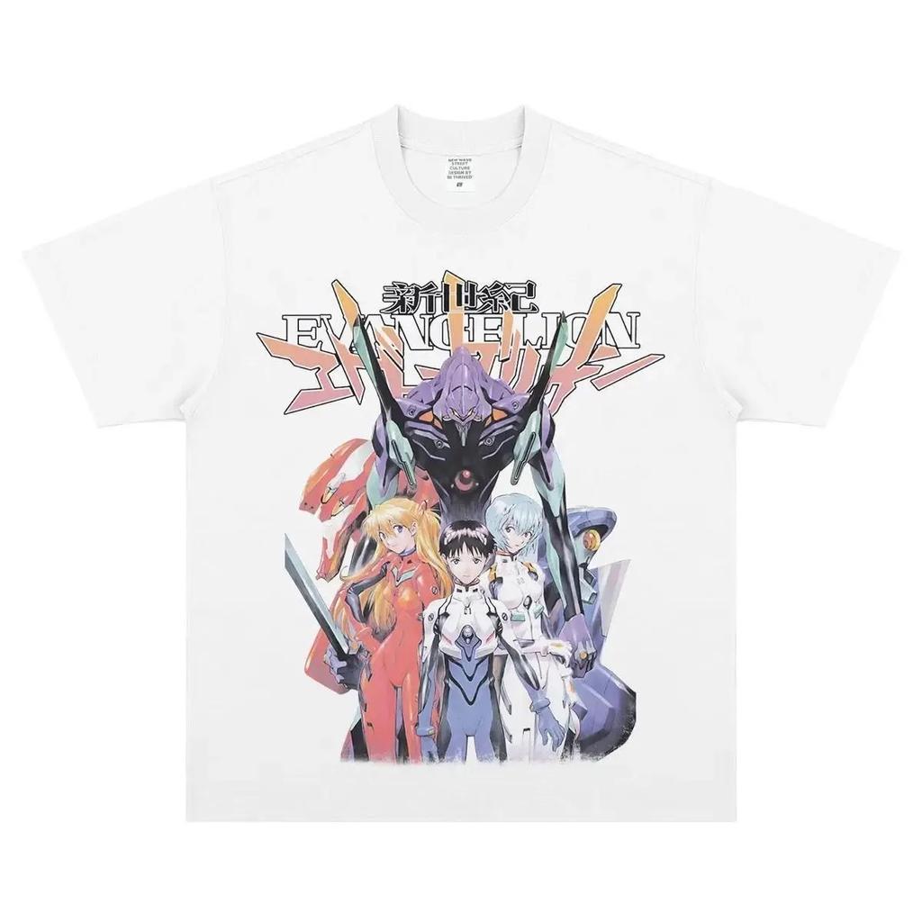 Japan Anime New Century Evangelion Suit EVA Manga Graphic Print T-shirt Men Women Streetwear Harajuku Y2K Fashion Casual Oversized Top Summer New Tee