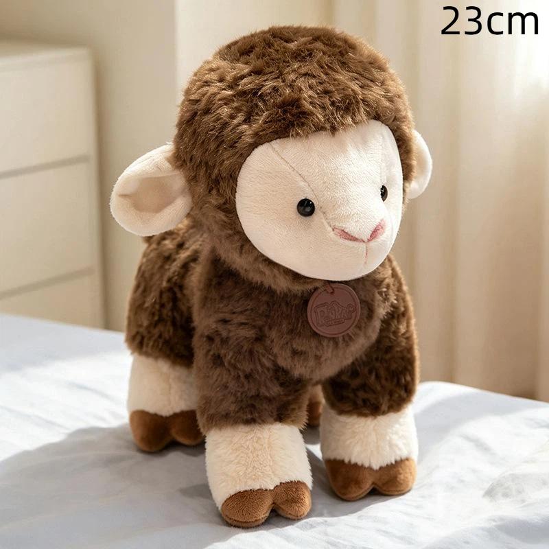 Cute Fluffy Lamb Plush Stuffed Toys Soft Fabric Perfect For Valentine'S Day Kids Birthday Gifts Home Decor