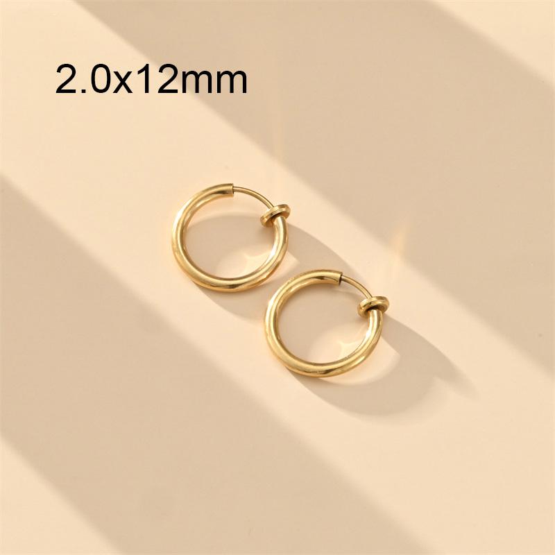 1 Pair Round Spring Ear Clip Earrings For Men/Women Stainless Steel Non-Pierced Painless Fake Earrings Classic Popular Jewelry