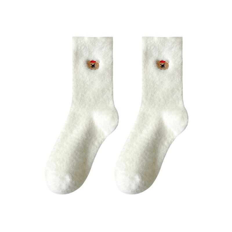 Australian Velvet Socks Women'S Season Velvet Thickened Medium Tube Socks Cold-Resistant And Warm Confinement Socks Home Sleep Floor Socks