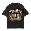 Sloth Hiking Team T Shirts Hip Hop Washed Short Sleeve Oversize Tshirts Vintage For Men Women Tops Streetwear Printed Tees