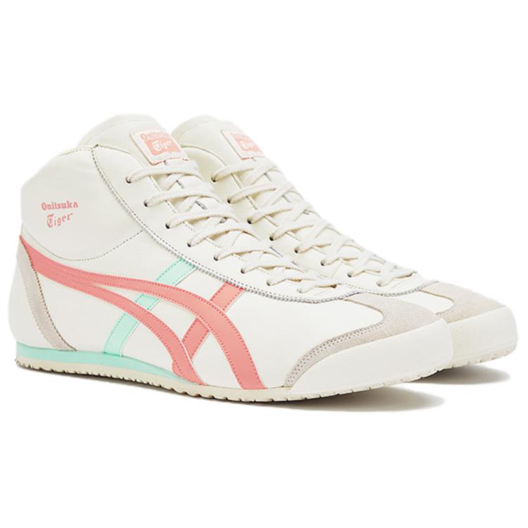ONITSUKA TIGER Mexico 66 Comfortable Versatile Non-Slip Mid-Top Casual Shoes Unisex Sneakers White Green Pink 1183B812-101