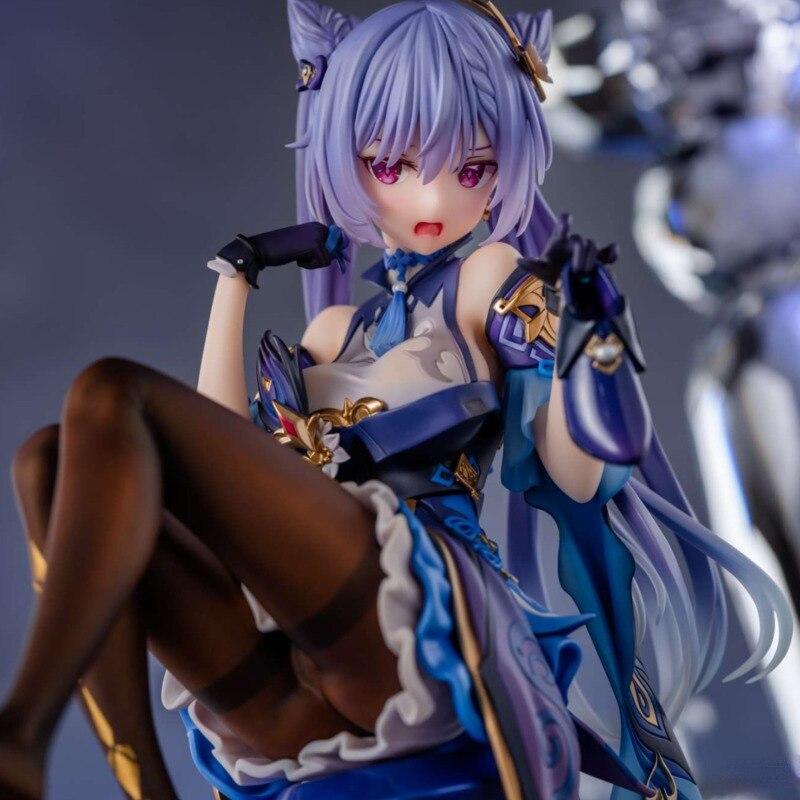 22cm Game Genshin Impact Anime Figure Mihoyo Keqing Sexy Action Figurine Pvc Collection Model Doll Toy Christmas Gifts for Kids