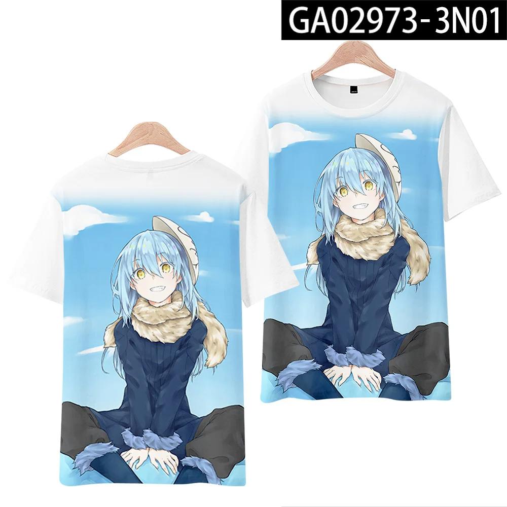 That Time I Got Reincarnated As A Slime Rimuru Tempest 3D Print T Shirt Women Men Summer Short Sleeve Funny Tshirt